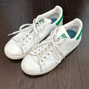 Adidas White and Green Athletic Shoes